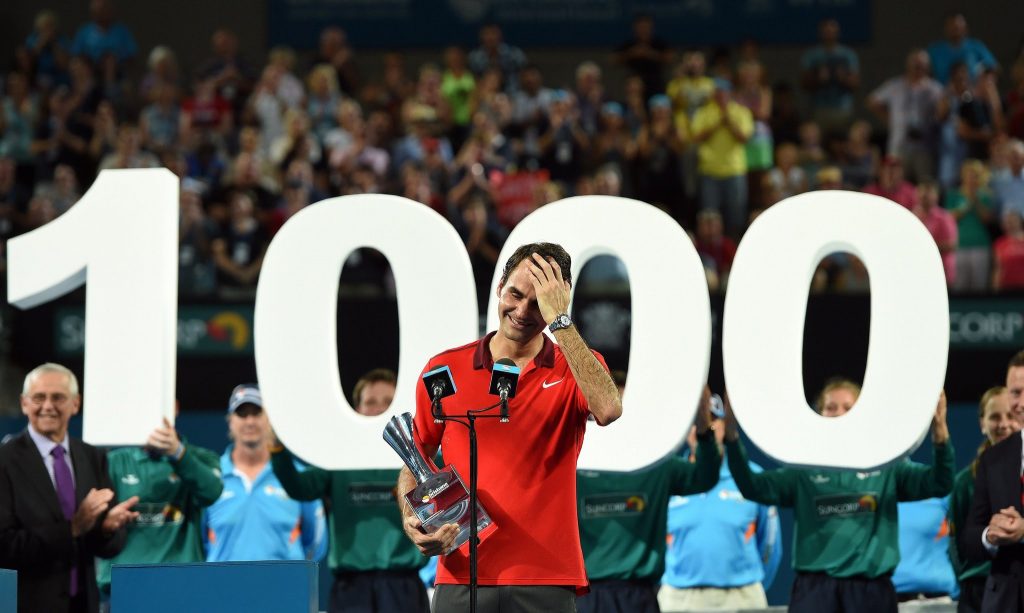 1000th career win for Roger Federer as he wins the Brisbane title